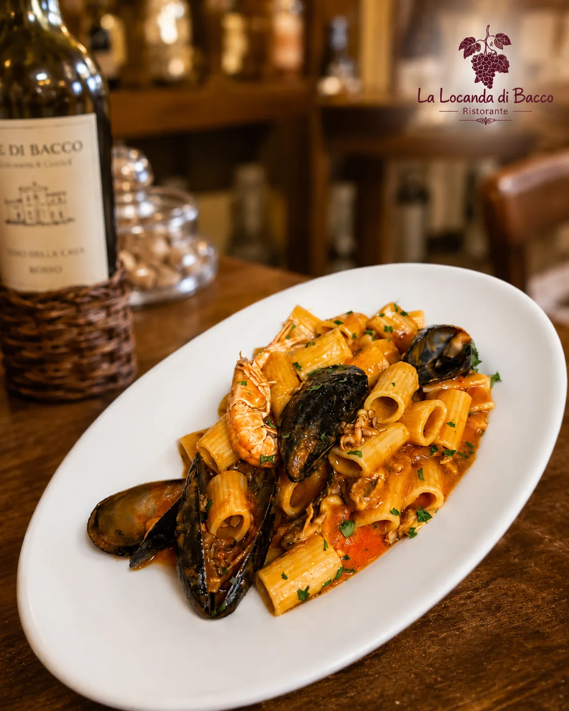 Paccheri gamberoni e pachino